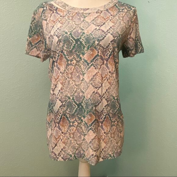 n:Philanthropy Snakeskin Print Cotton Tee, Size S - Picture 1 of 9